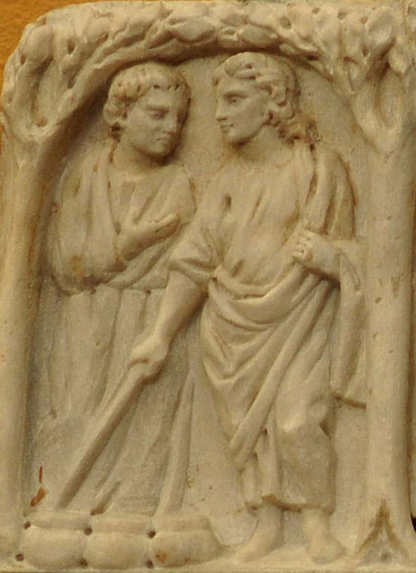 圖1. Wedding Feast at Cana; Sarcophagus with Six Scenes from Scripture (Detail), 4th century; Marble; Museo Pio Cristiano, Vatican